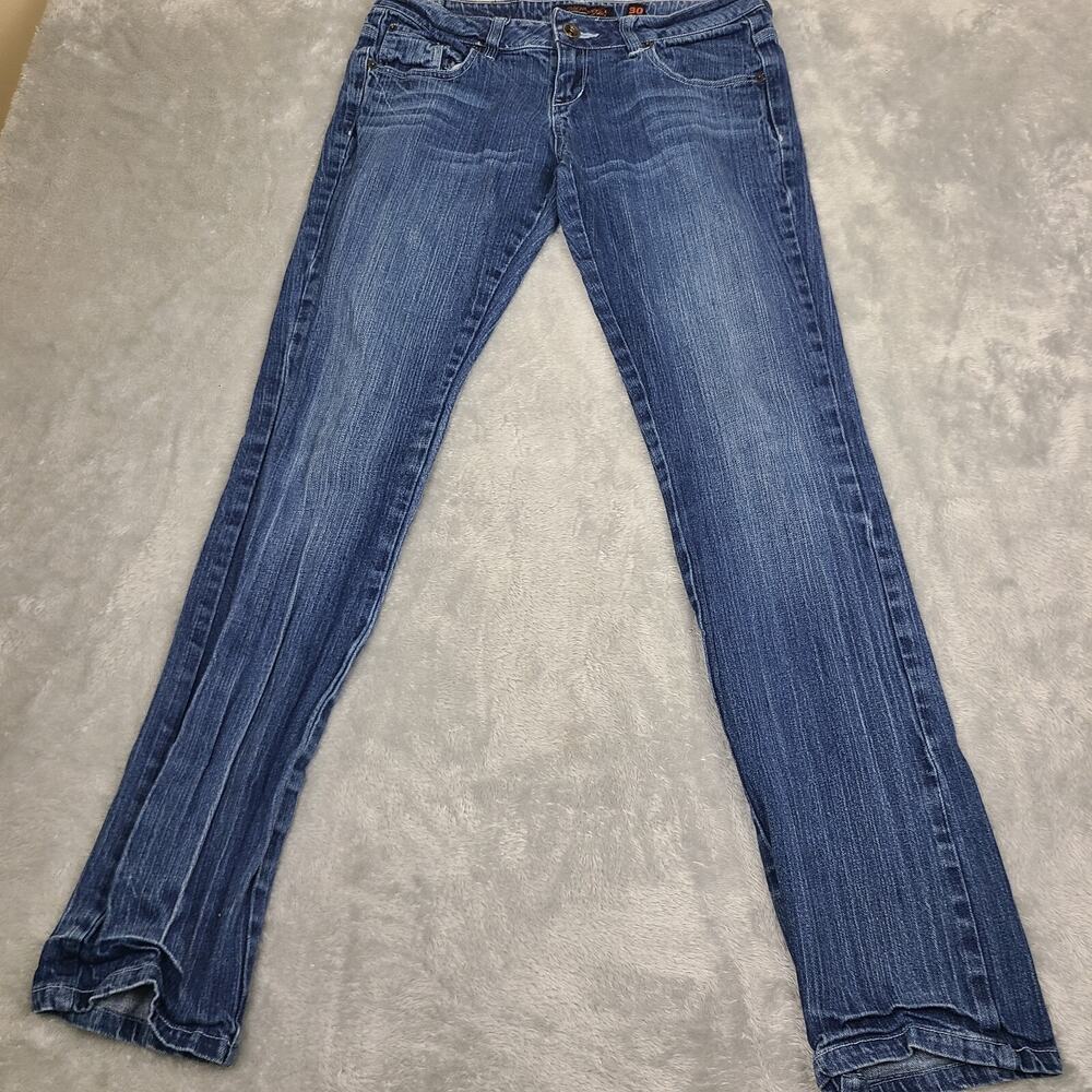 Y2K Ed Hardy Low Rise Jeans Skull Rose Embroidery Womens Size 30 Jeans